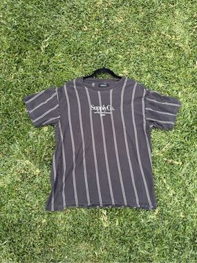 Men's Black Pinstripe Short Sleeve Tee